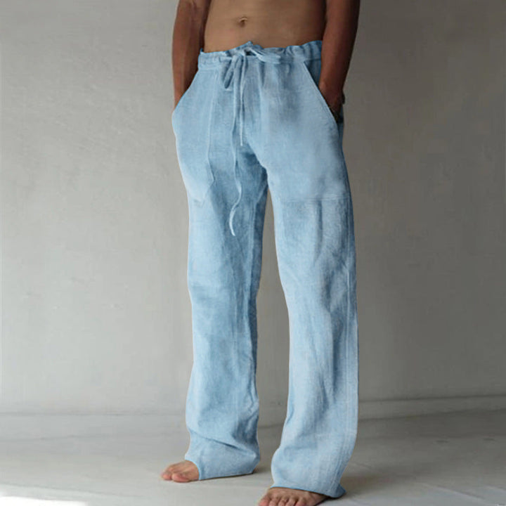 Tobias - Linen Blend Drawstring Trousers