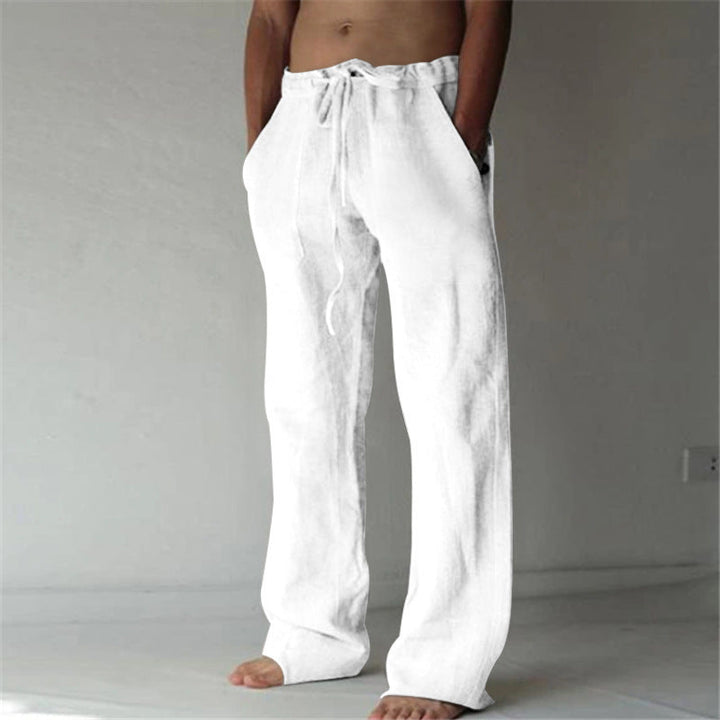 Tobias - Linen Blend Drawstring Trousers