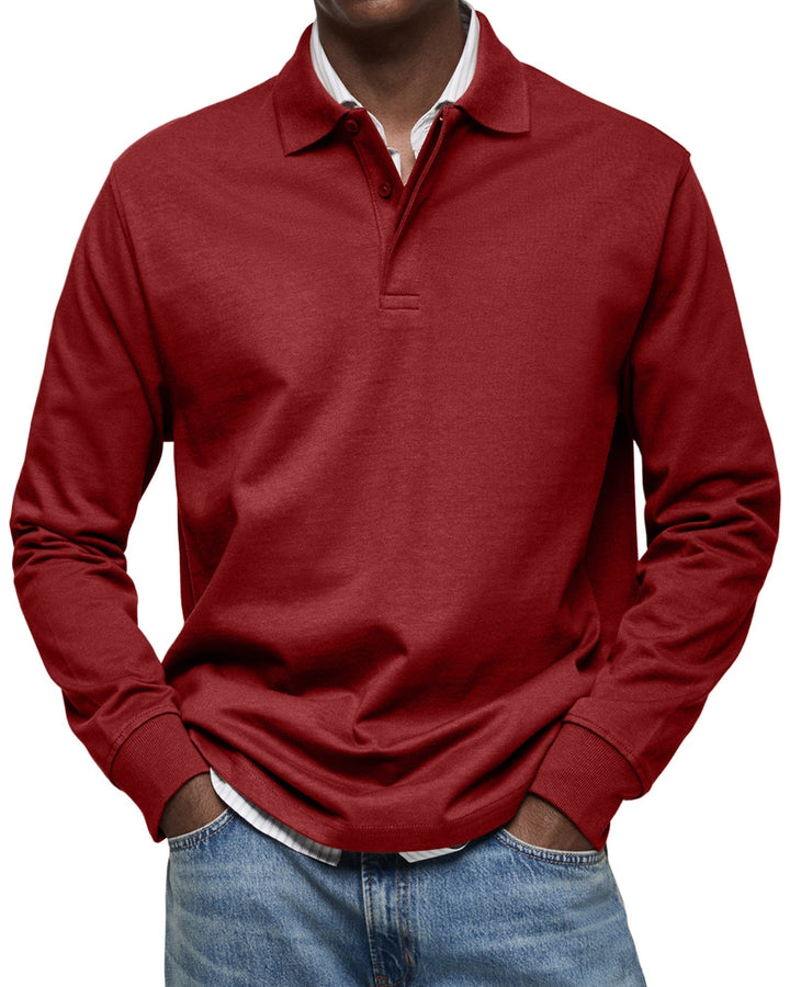 Hetty London Elegant Long Sleeve Polo Shirt for Men