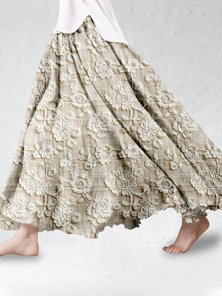 Caliane™ | Skirt with Floral Lace Pattern