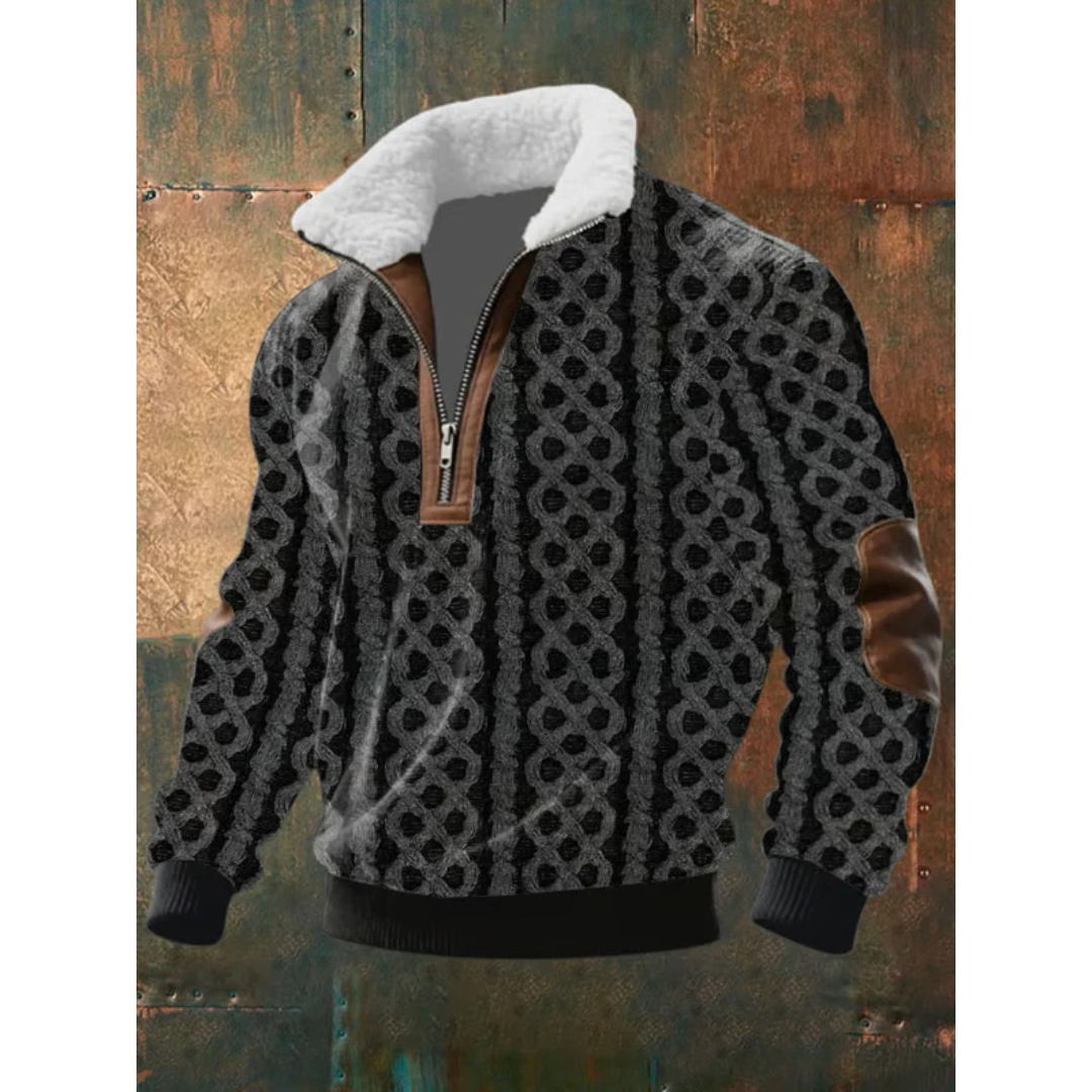 Elias - Fair Isle Yoke Half-Zip Jumper