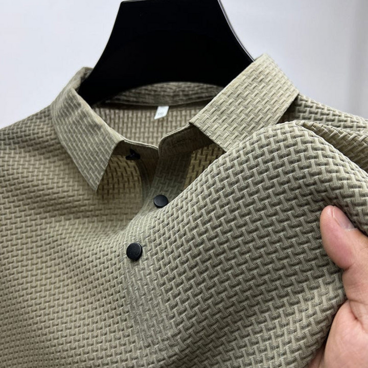 Hetty London Textured Short Sleeve Polo Shirt for Men
