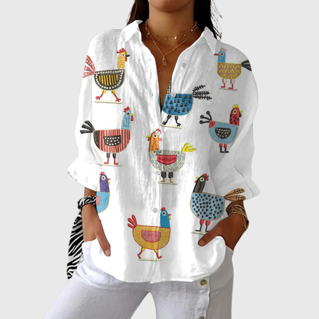 Sabina | Lightweight Colourful Blouse with Print