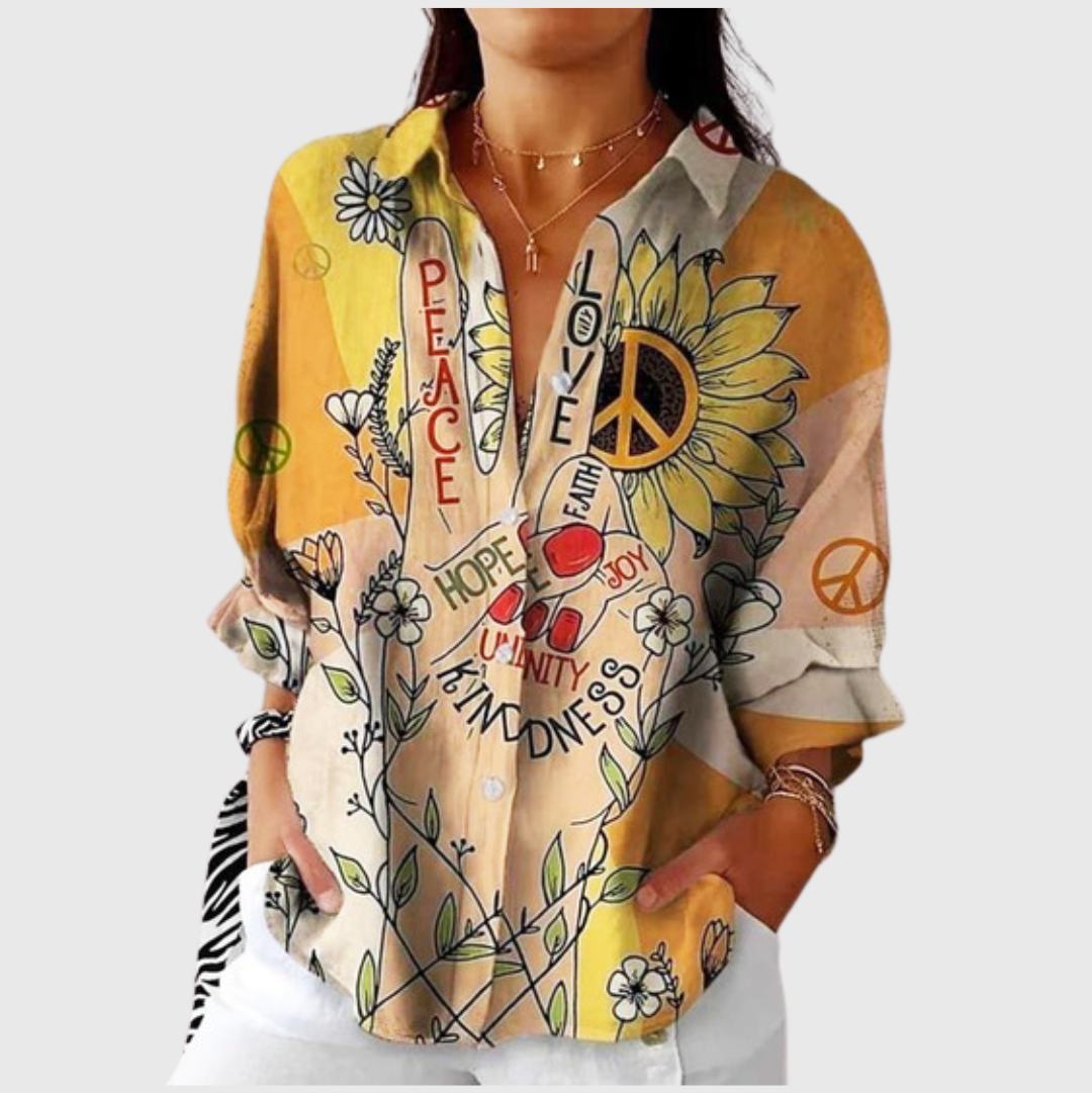 Senta | Light Colourful Blouse with Print