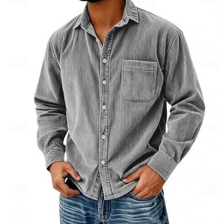 Hetty London Corduroy Button-Up Shirt for Men