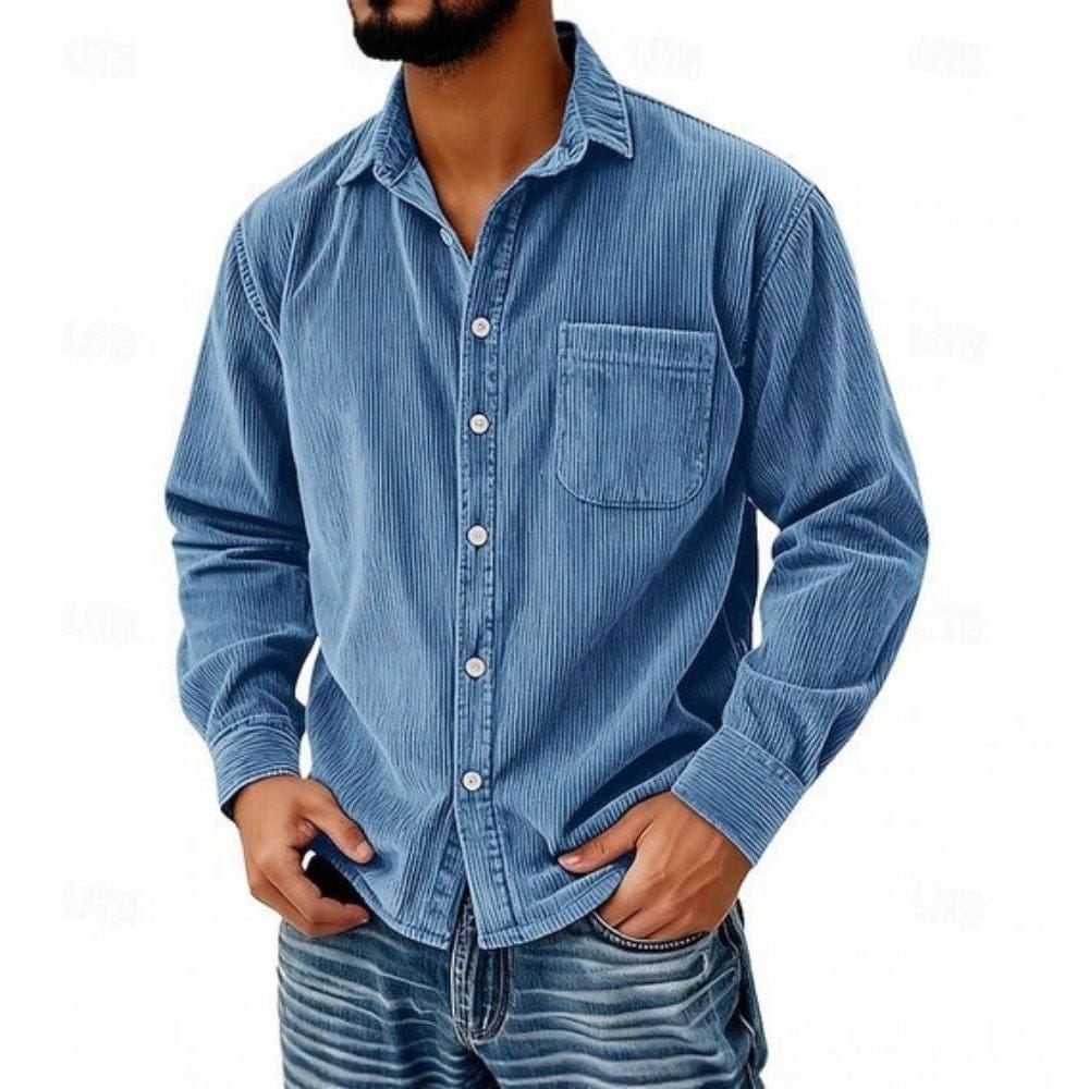 Hetty London Corduroy Button-Up Shirt for Men