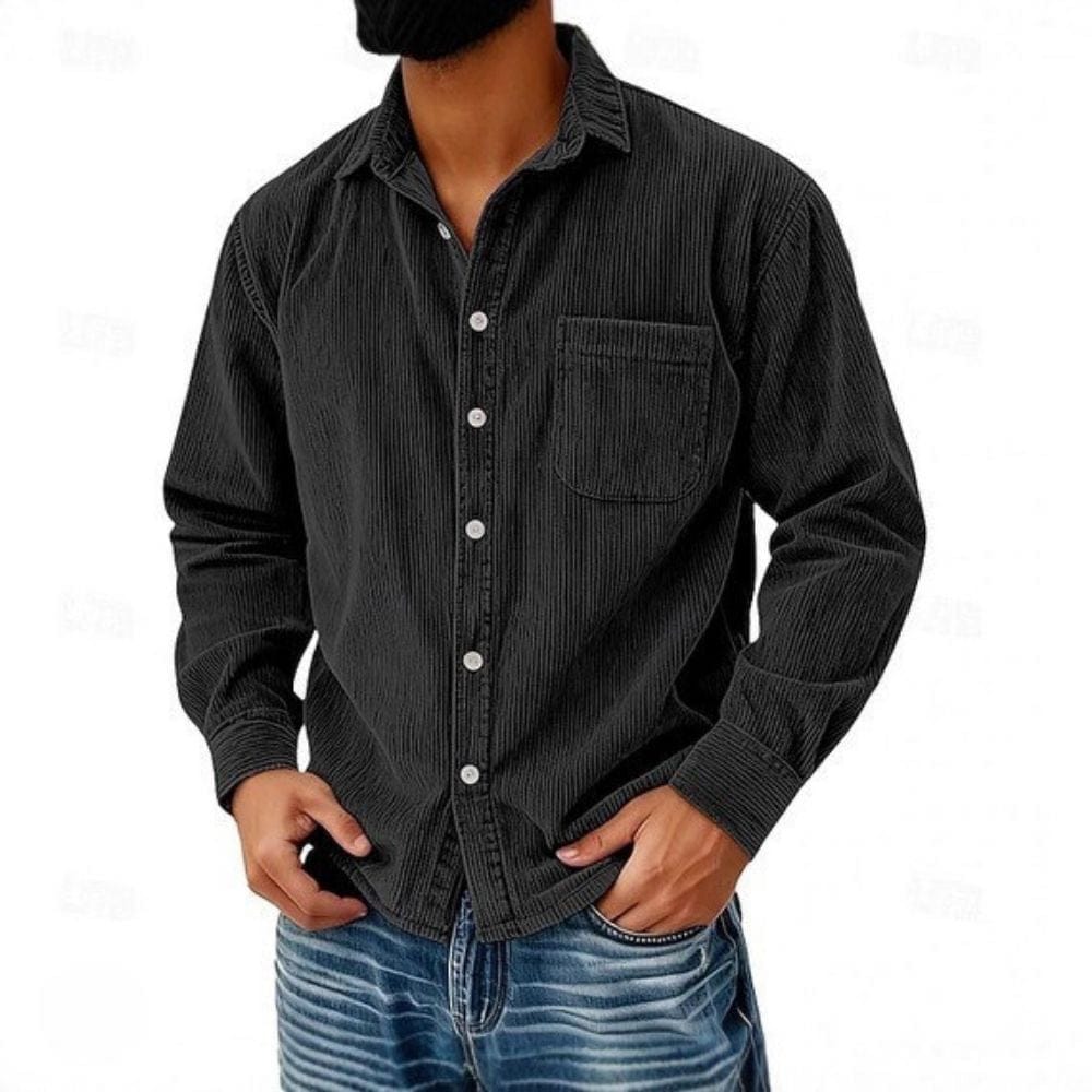 Hetty London Corduroy Button-Up Shirt for Men