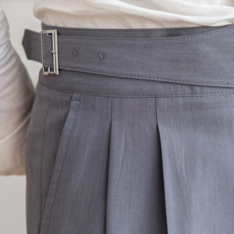 Hubert - Classic High-Waist Buckle Trousers