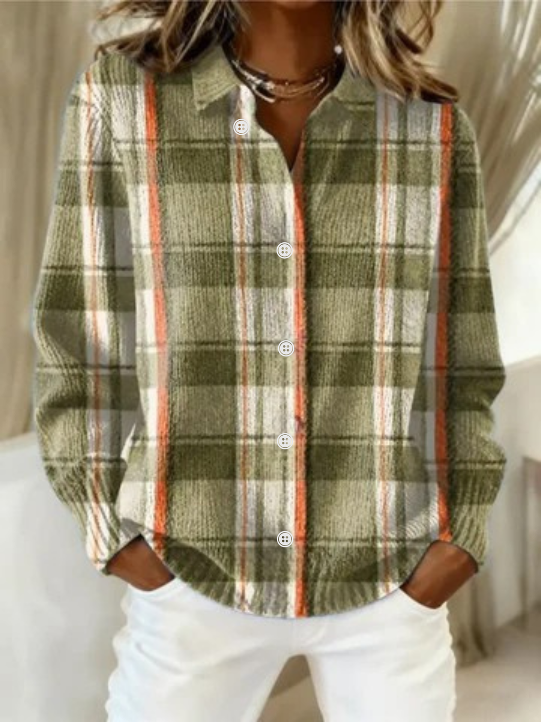 Noor™ | Checked Hoodie Blouse