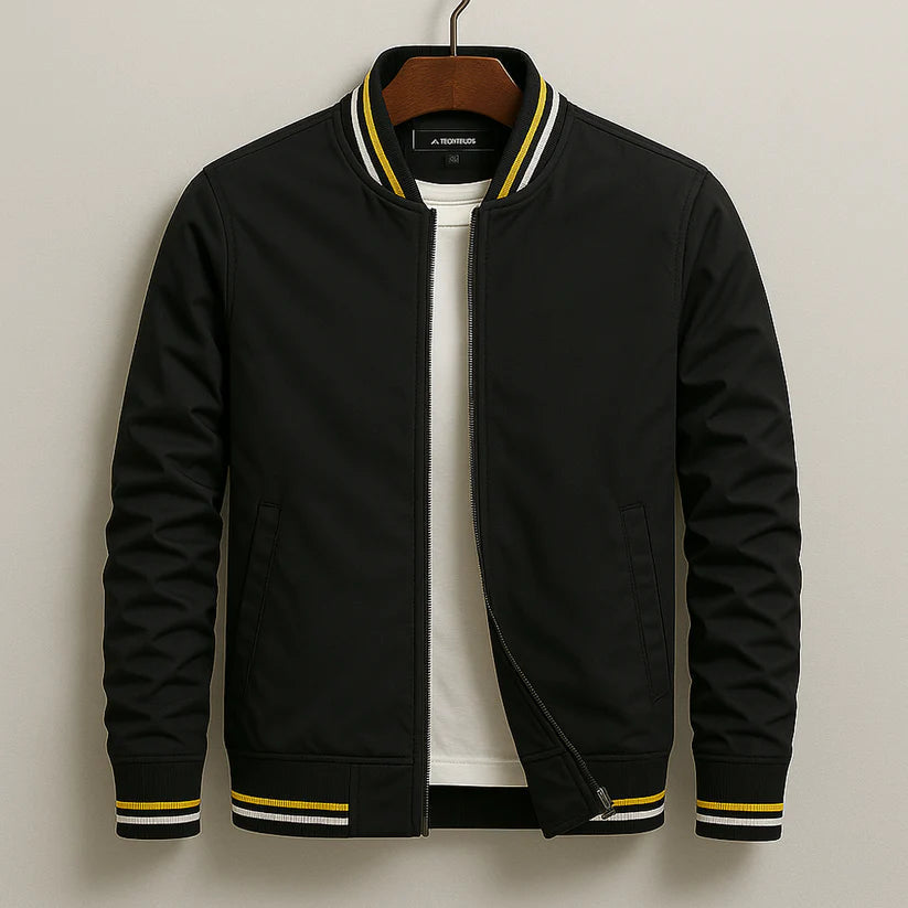 Keith - Striped Collar Bomber Jacket