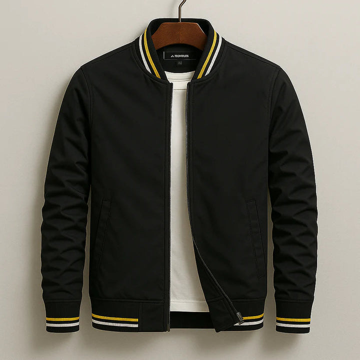 Keith - Striped Collar Bomber Jacket