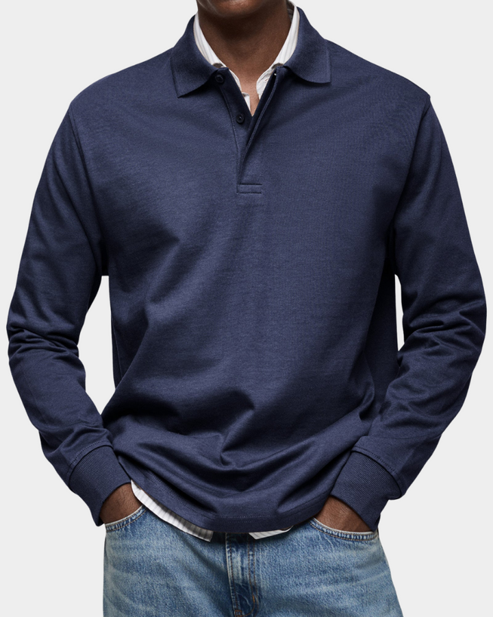 Classic long-sleeved polo shirt