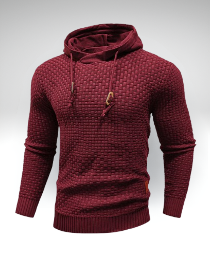 Neville - Textured Knit Hoodie
