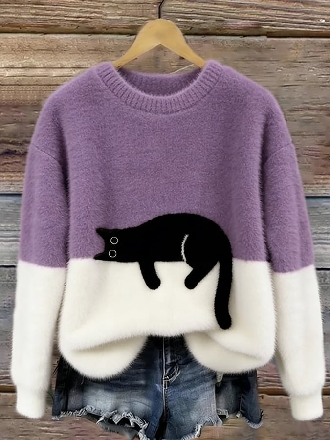 Luna | Cat Print Jumper
