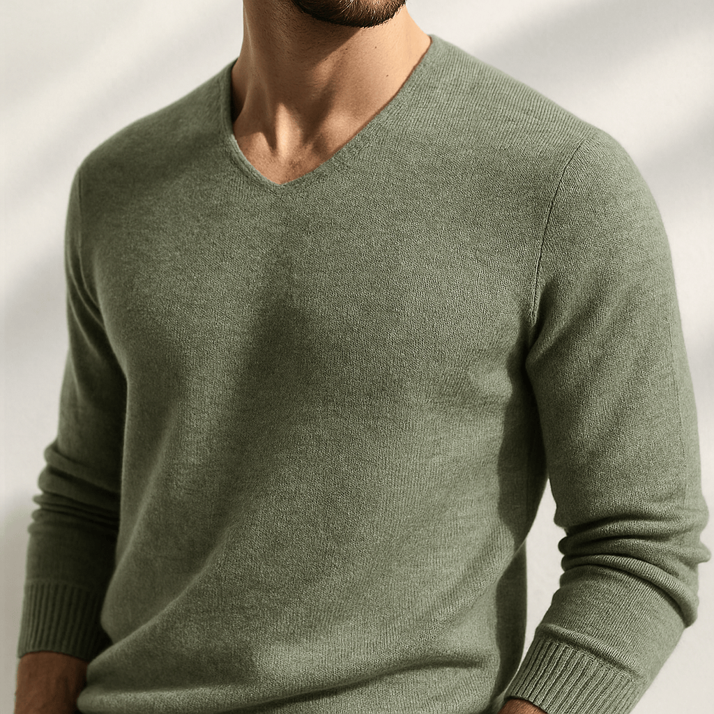 Gideon - Fine Knit V-Neck Jumper