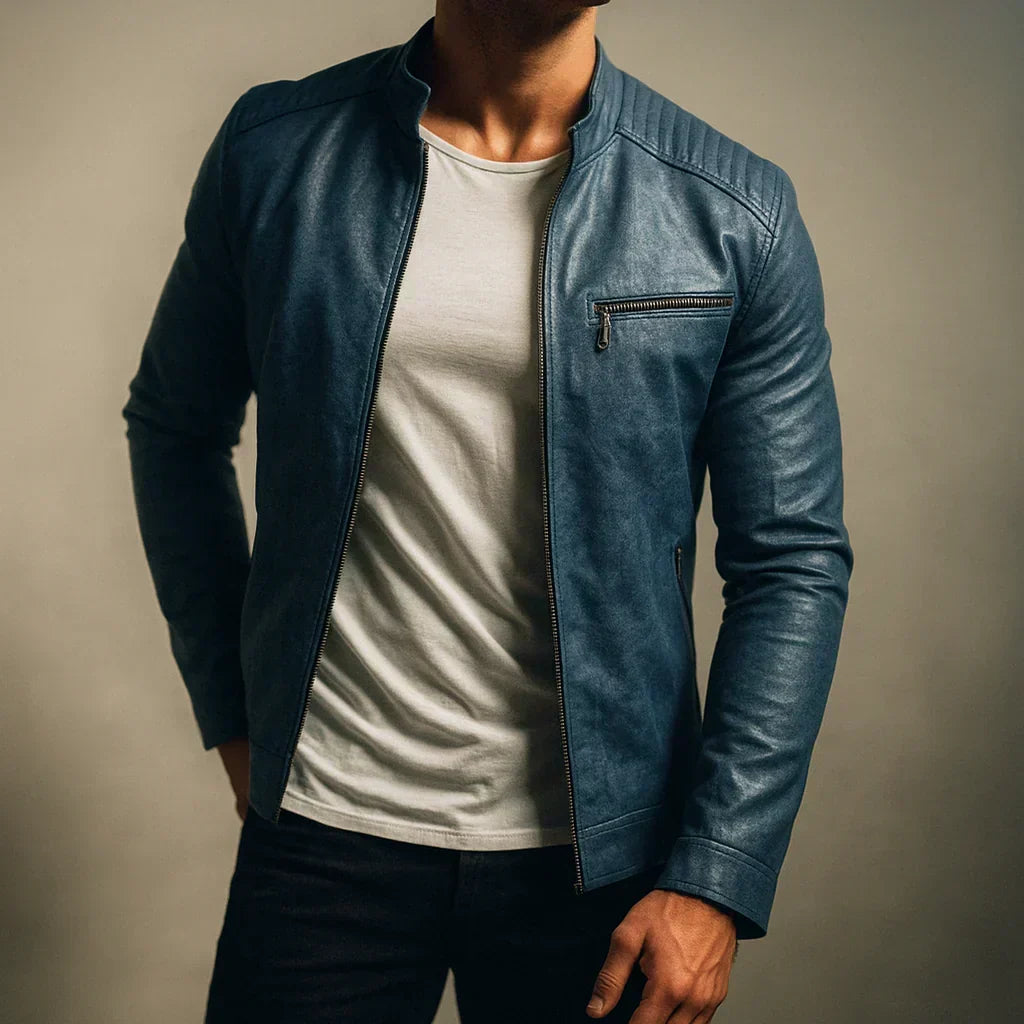 Edwin - Faux Leather Bomber Jacket