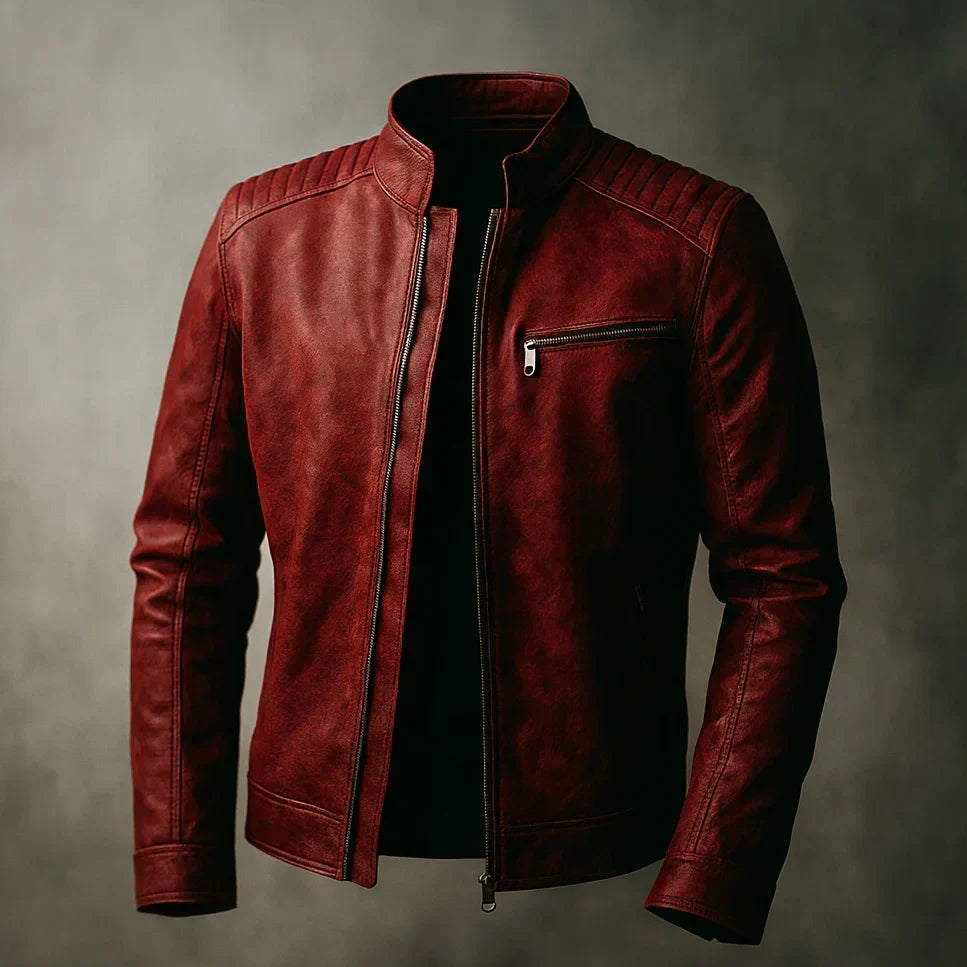 Edwin - Faux Leather Bomber Jacket