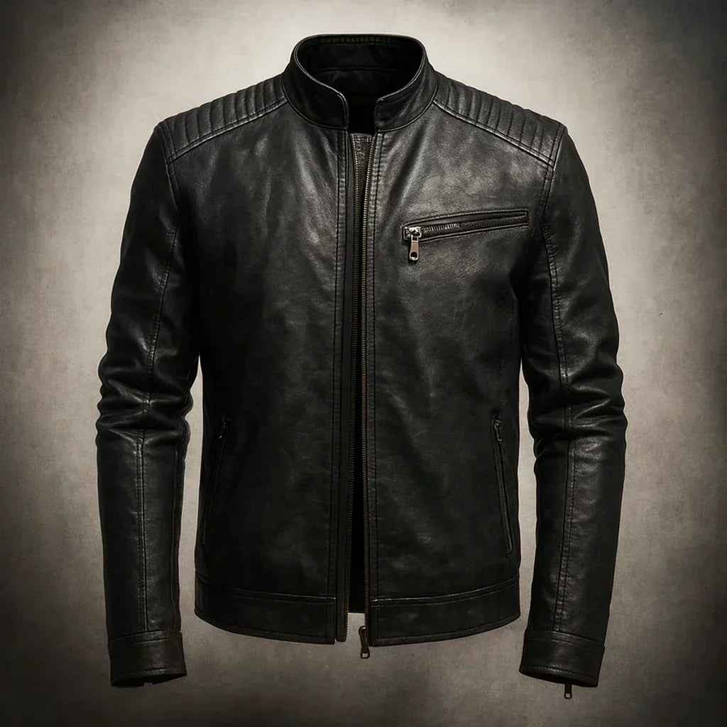 Edwin - Faux Leather Bomber Jacket