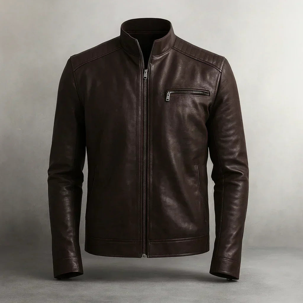 Edwin - Faux Leather Bomber Jacket