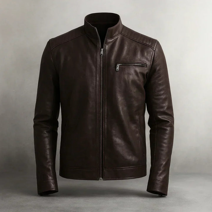 Edwin - Faux Leather Bomber Jacket