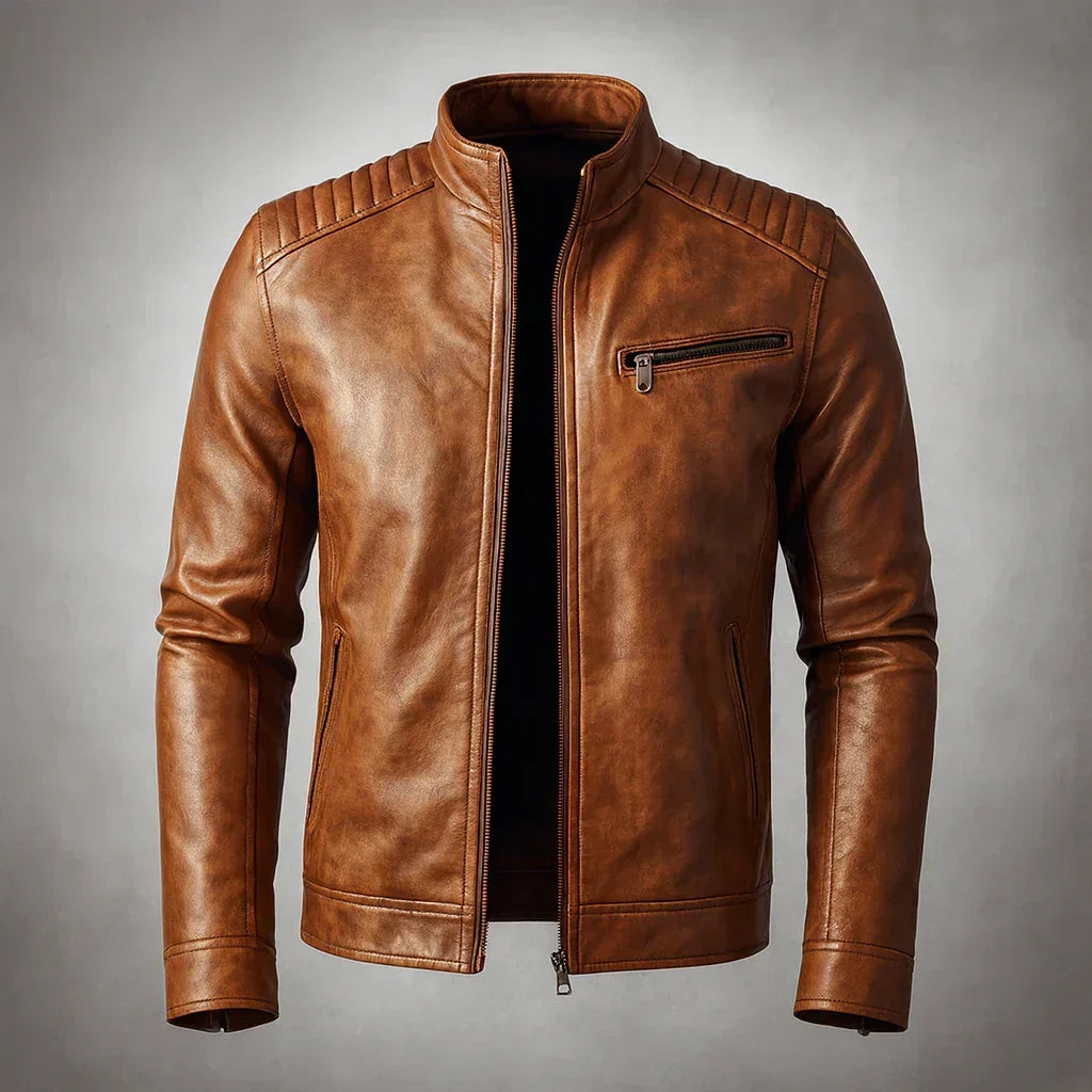 Edwin - Faux Leather Bomber Jacket