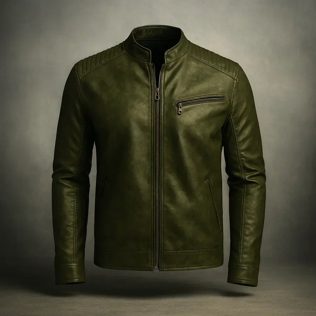 Edwin - Faux Leather Bomber Jacket