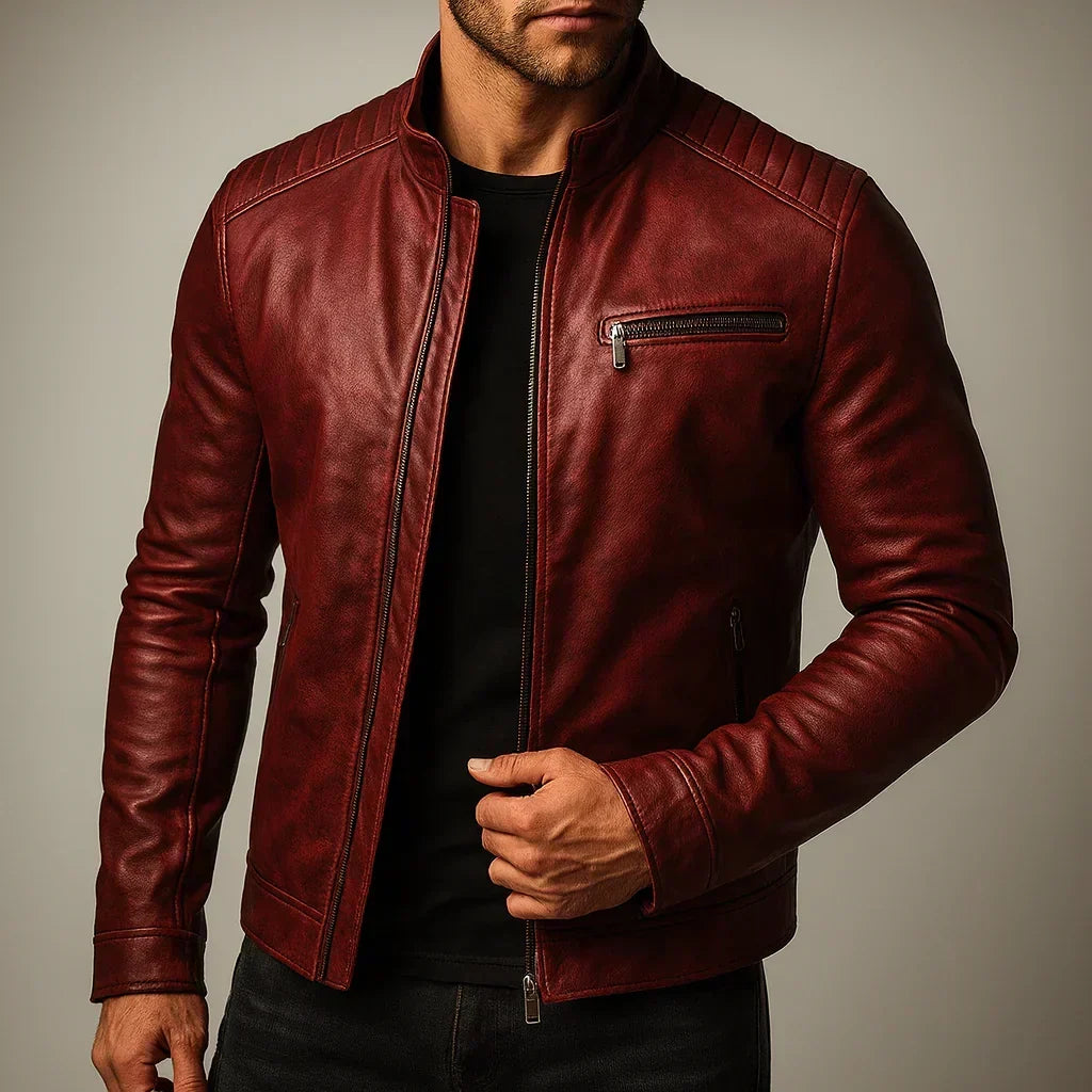 Edwin - Faux Leather Bomber Jacket