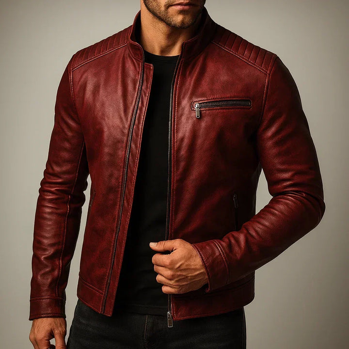 Edwin - Faux Leather Bomber Jacket