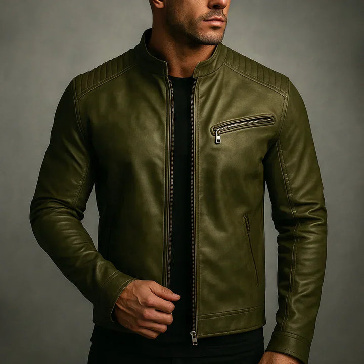 Edwin - Faux Leather Bomber Jacket
