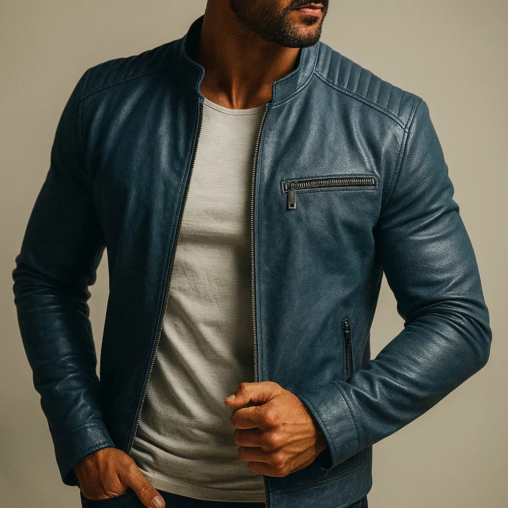 Edwin - Faux Leather Bomber Jacket