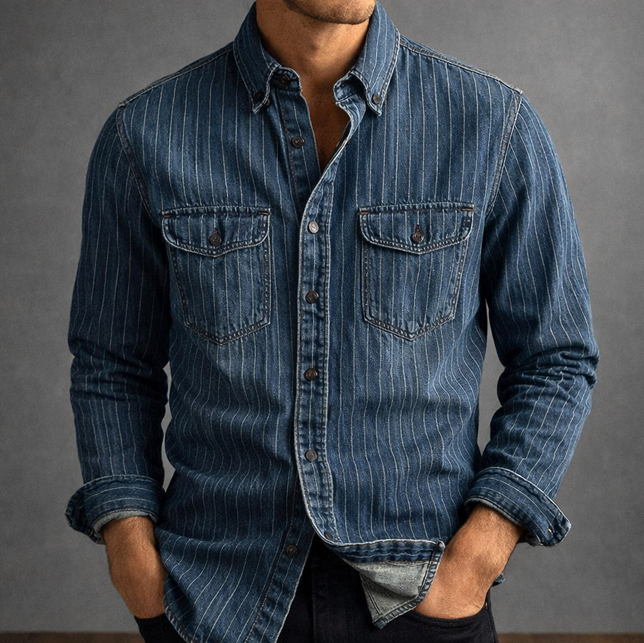 Hetty London Long Sleeve Striped Shirt for Men