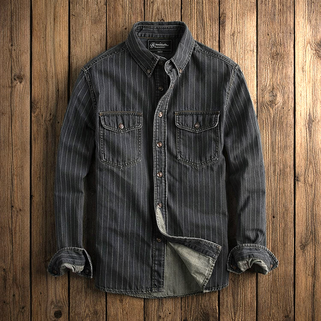 Hetty London Long Sleeve Striped Shirt for Men