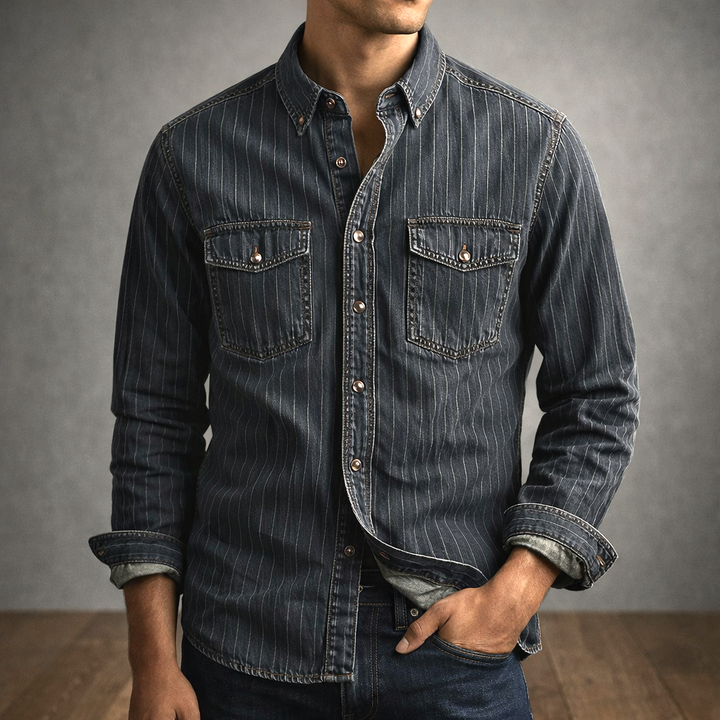 Hetty London Long Sleeve Striped Shirt for Men