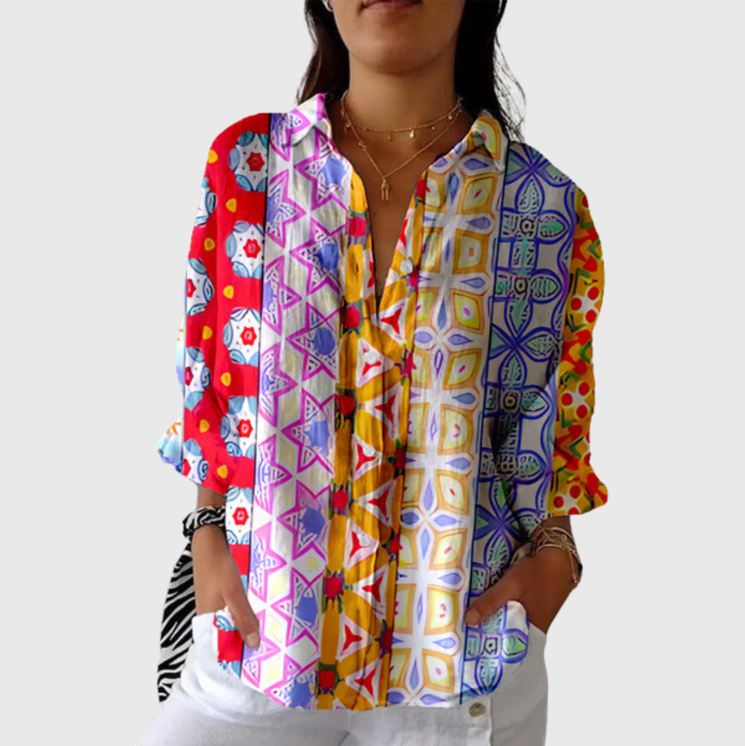 Cecilia | Lightweight Colourful Blouse with Print