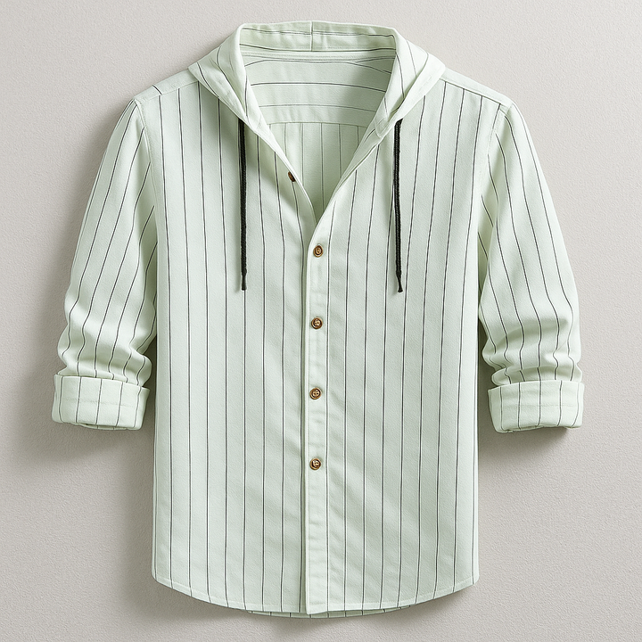 Hetty London Luxury Striped Hooded Shirt