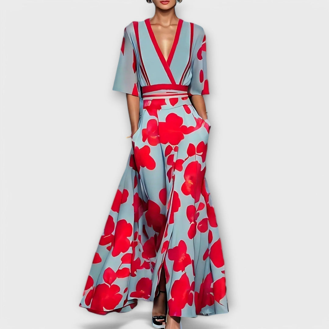 Elise | Elegant Floral Wallet Dress