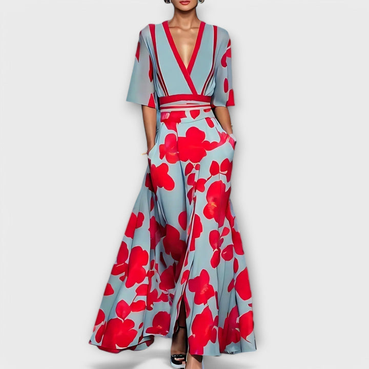 Elise | Elegant Floral Wallet Dress