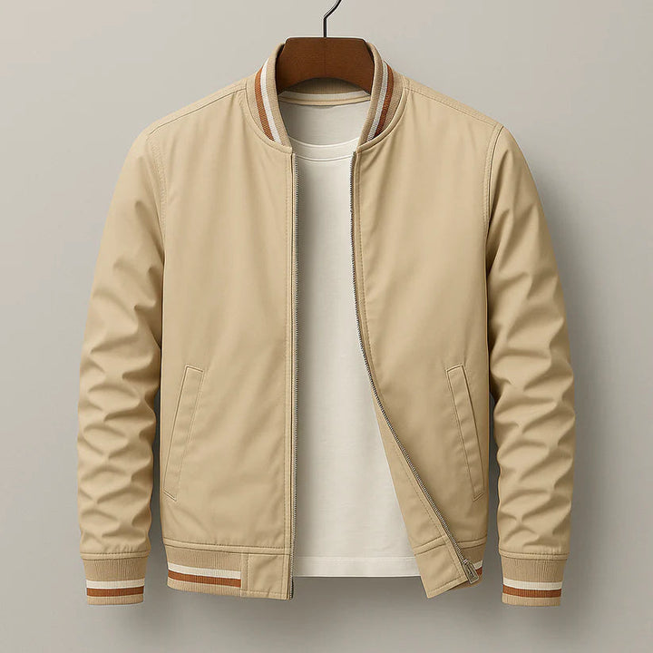 Keith - Striped Collar Bomber Jacket
