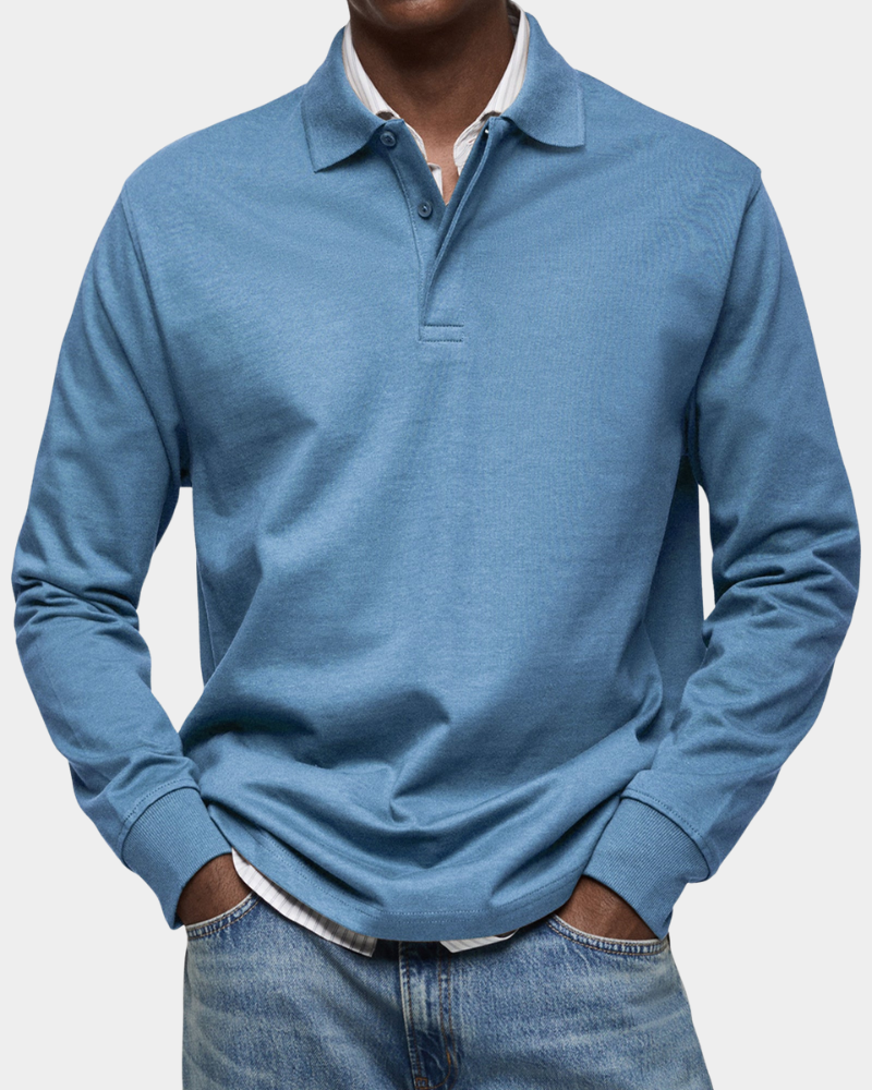 Classic long-sleeved polo shirt