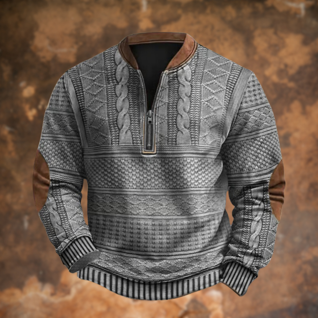 Warren - Textured Half-Zip Polo Jumper