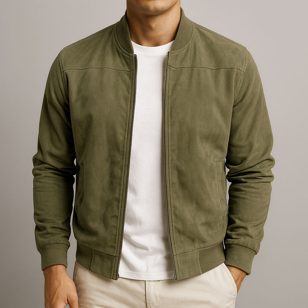 Jarvis - Suede Bomber Jacket