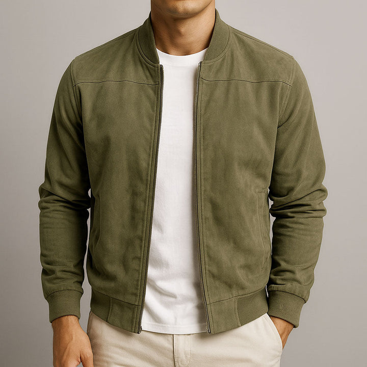 Jarvis - Suede Bomber Jacket