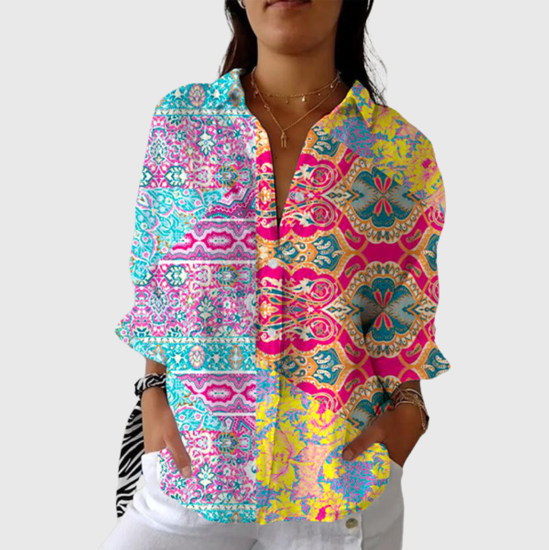 Viola | Lightweight Colourful Blouse with Print