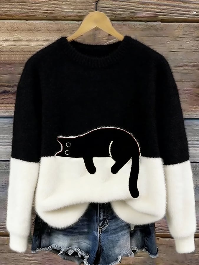 Luna | Cat Print Jumper