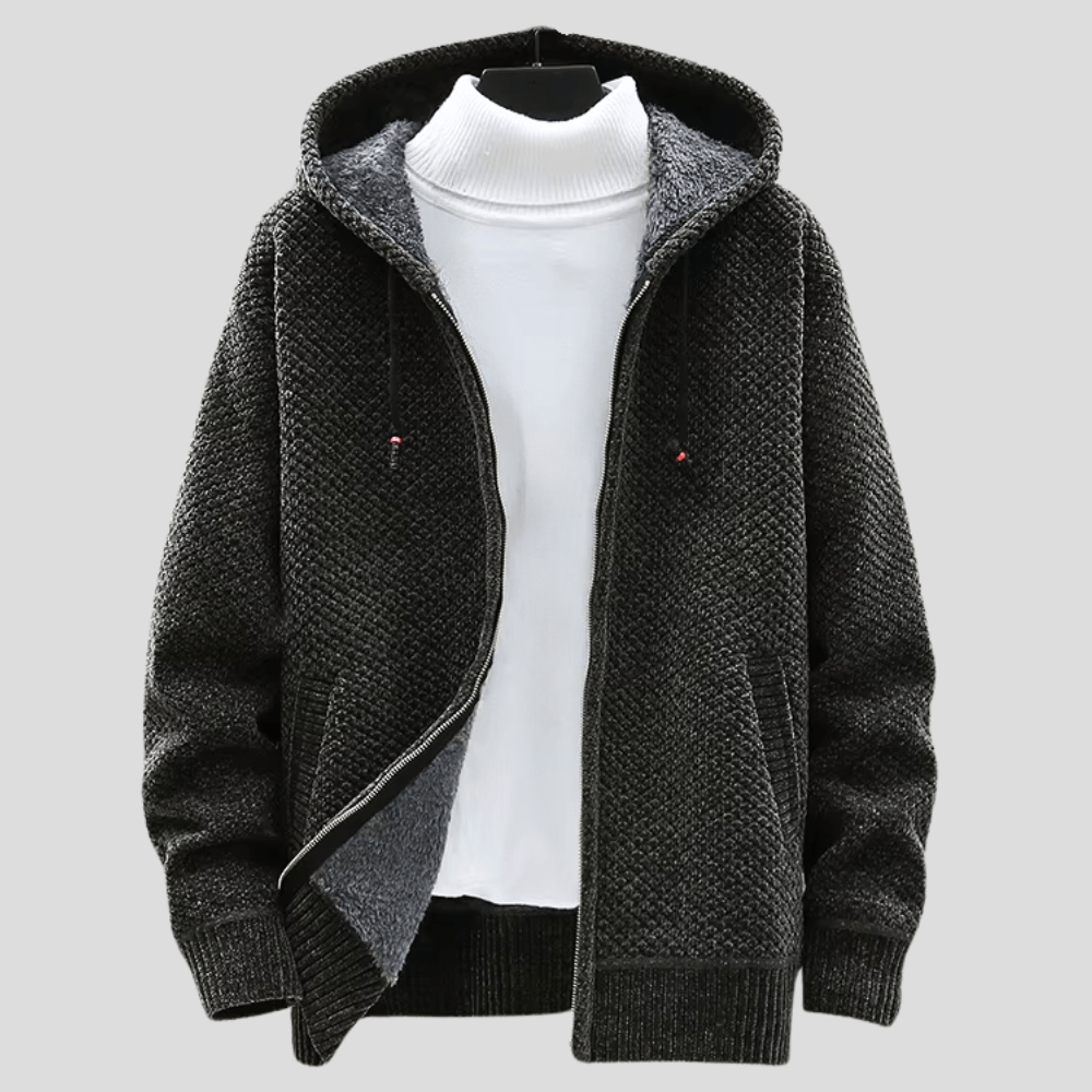 Percival - Lined Hood Zip Cardigan
