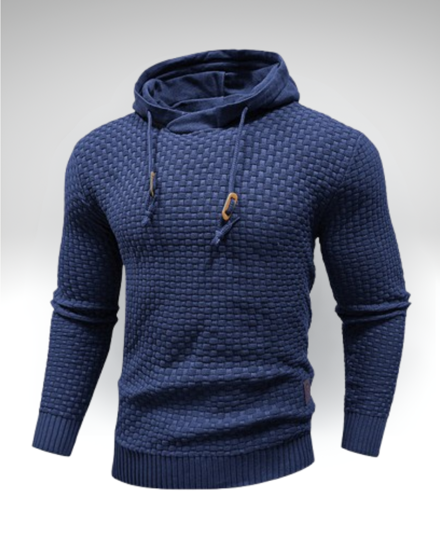 Neville - Textured Knit Hoodie
