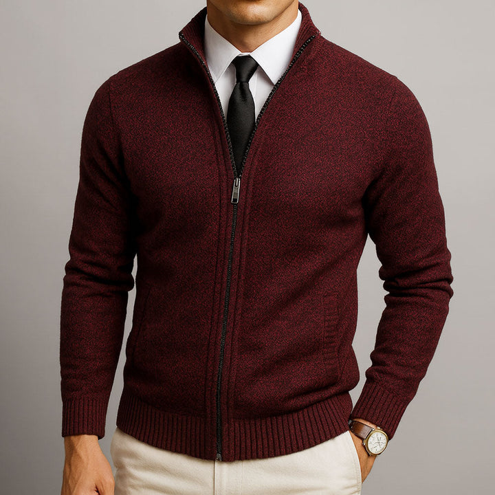 Douglas - Wool-Lined Knit Zip Cardigan