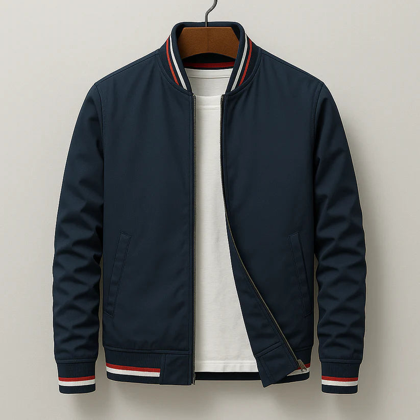 Keith - Striped Collar Bomber Jacket