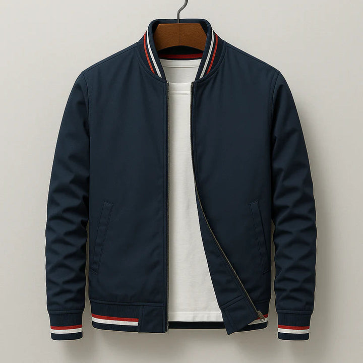 Keith - Striped Collar Bomber Jacket