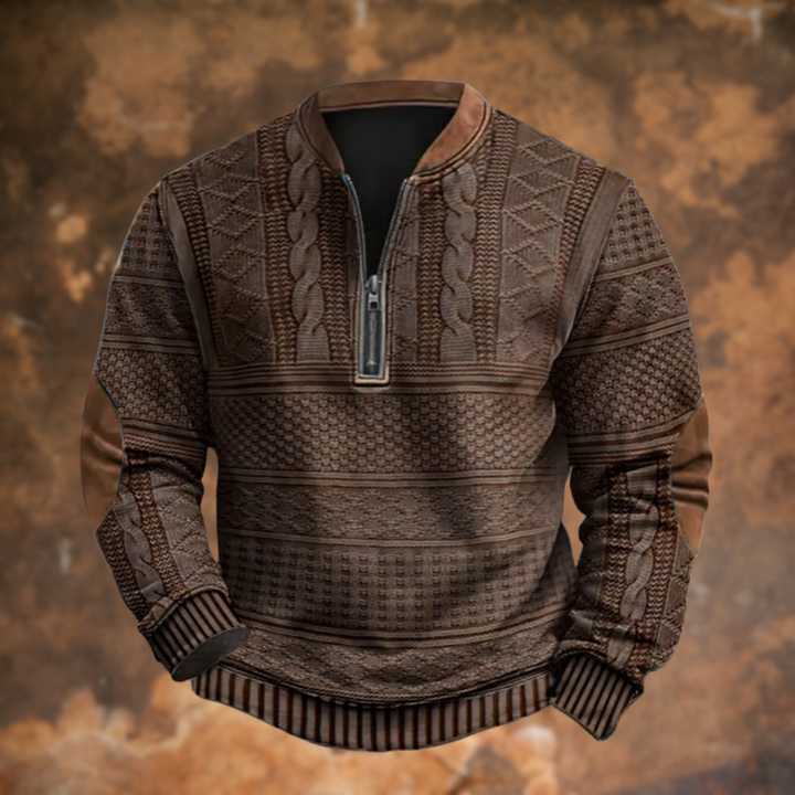 Warren - Textured Half-Zip Polo Jumper